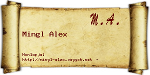 Mingl Alex névjegykártya